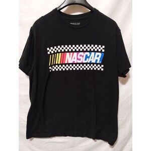 NASCAR Racing Black Graphic T-Shirt Mens Size L Auto Racing League NASCAR